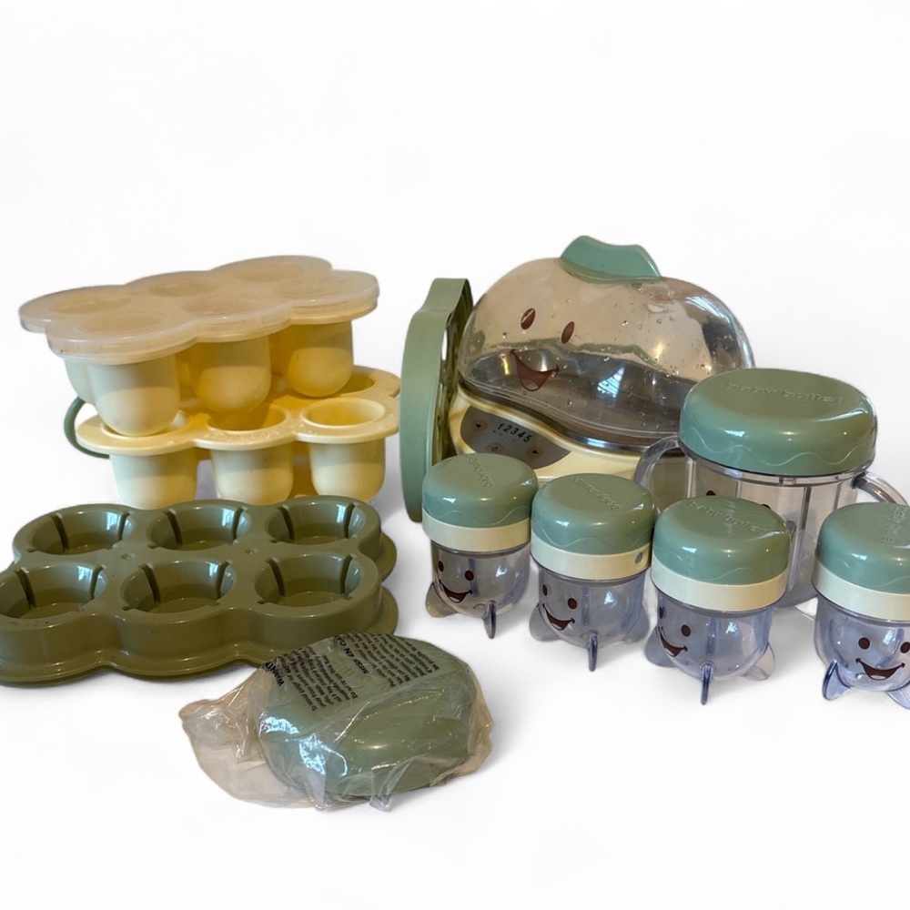 Baby Food Steamer w/ Silicone Freezer Trays Storage Cups WORKS Missing Rack